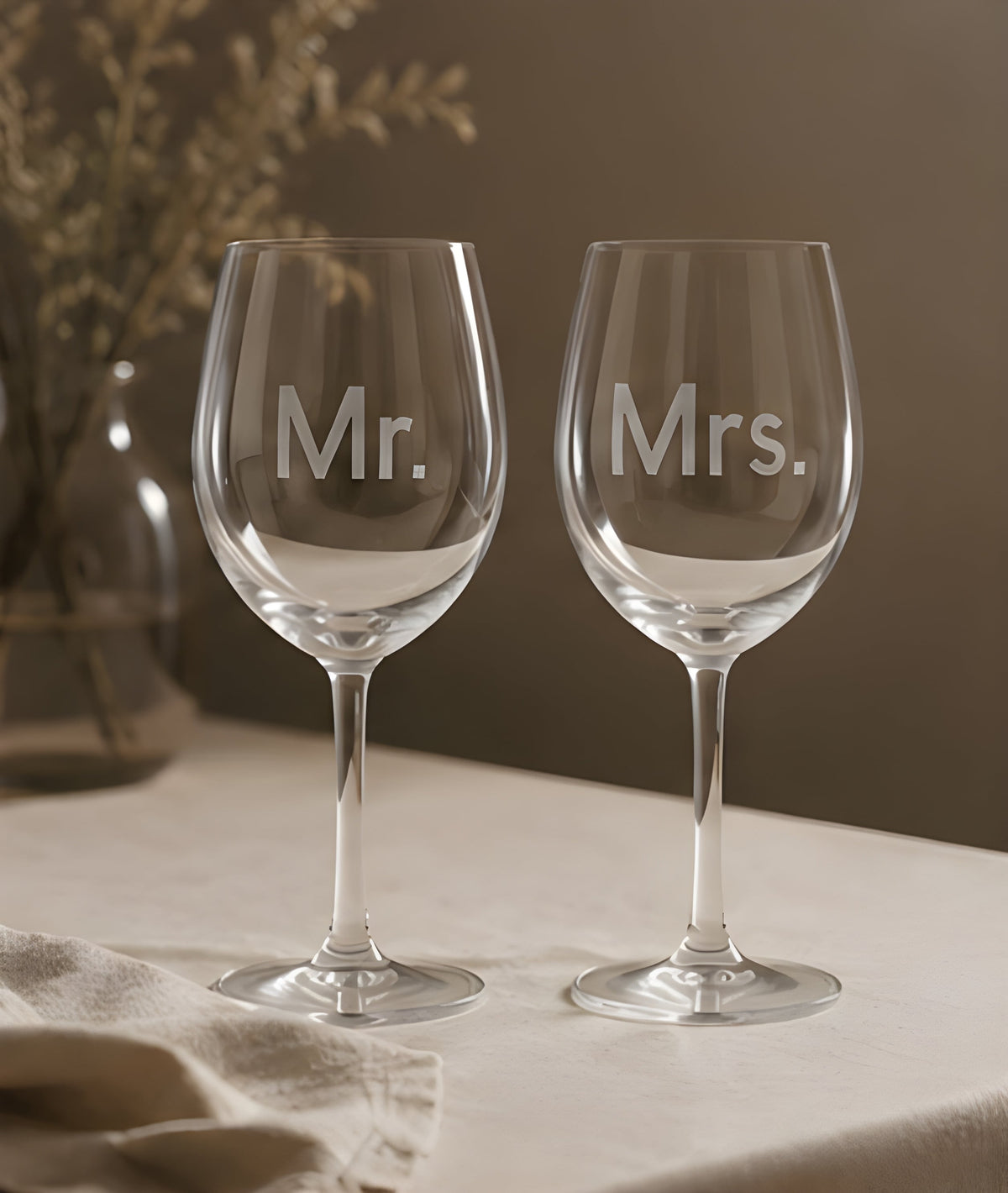 Mr. & Mrs. Gegraveerde Wijnglazen